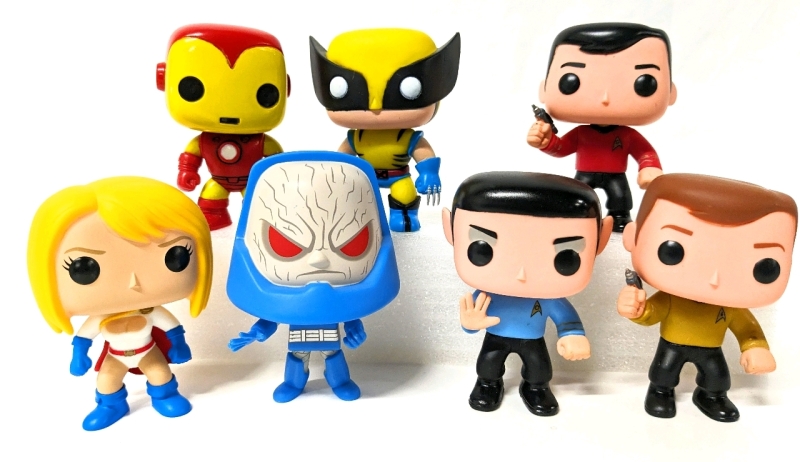 FUNKO POP! 5 Vinyl Figures & 2 Bobble-Heads : Marvel & Star Trek | 3.5" Tall