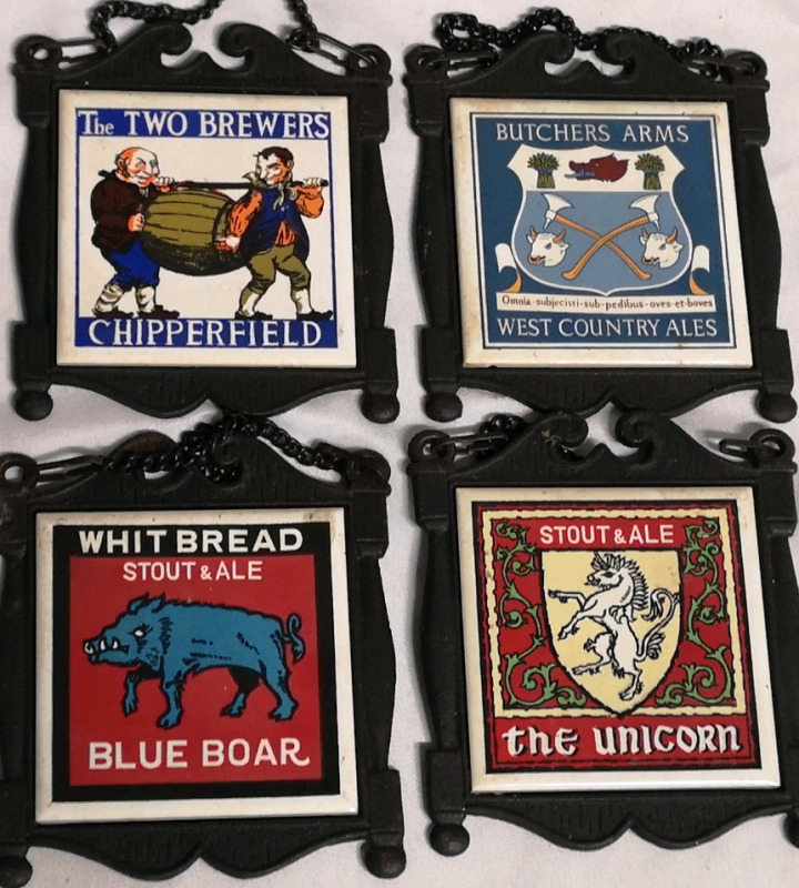 4 Vintage Beer Wall Decor - Japan