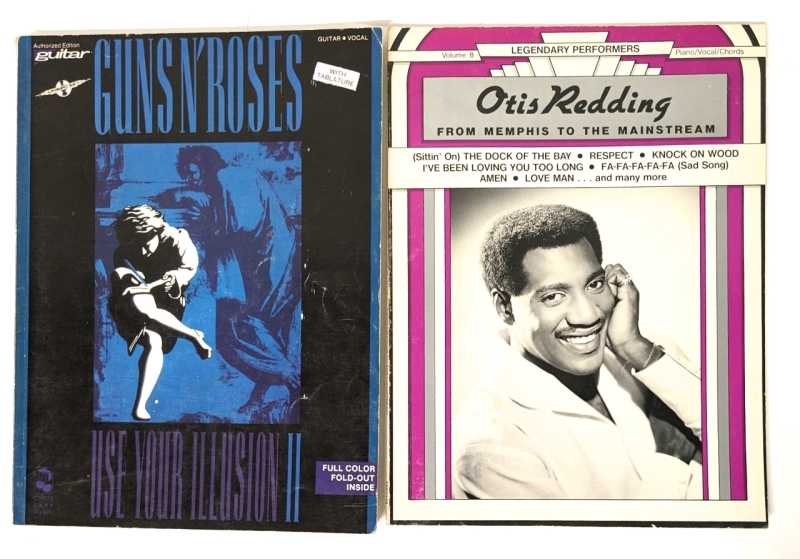 Vintage Sheet Music Books | GUNS N' ROSES: Use Your Illusion II Guitar/Vocal (1991) & OTIS READING: From Memphis to Mainstream Piano/Guitar/Vocal (1989)