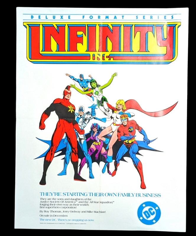 Vintage 1983 | DC Comics "Infinity Inc." Centrefold Comic Promotional Poster | 17" x 22"