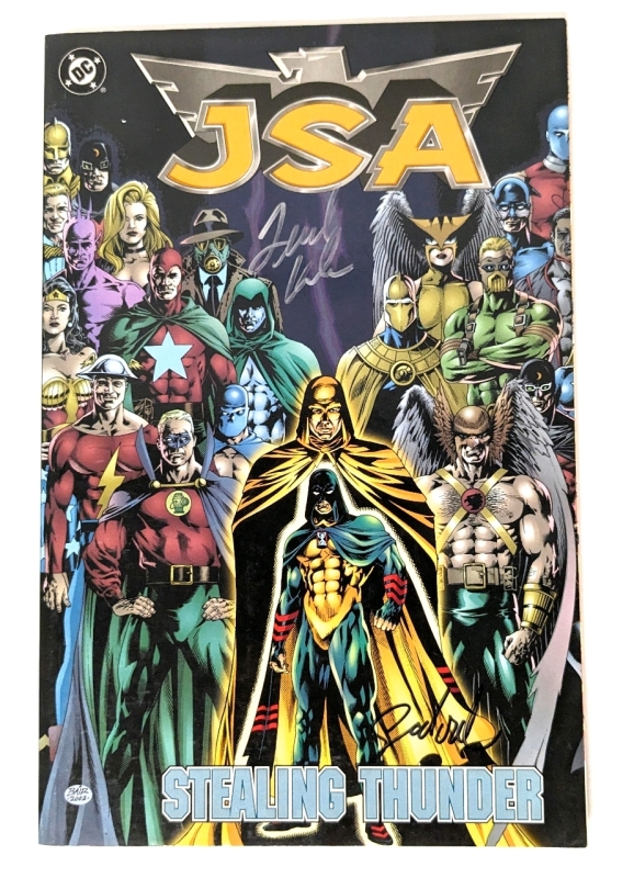 SIGNED 3x! DC Comics | JSA : Stealing Thunder Paperback Comic Book | No COA