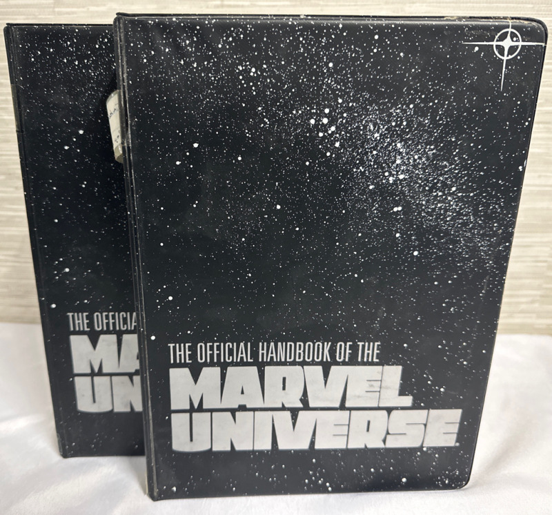 2 Volumes The Official Handbook of The Marvel Universe" 1990 Binder-bound 3 & 4