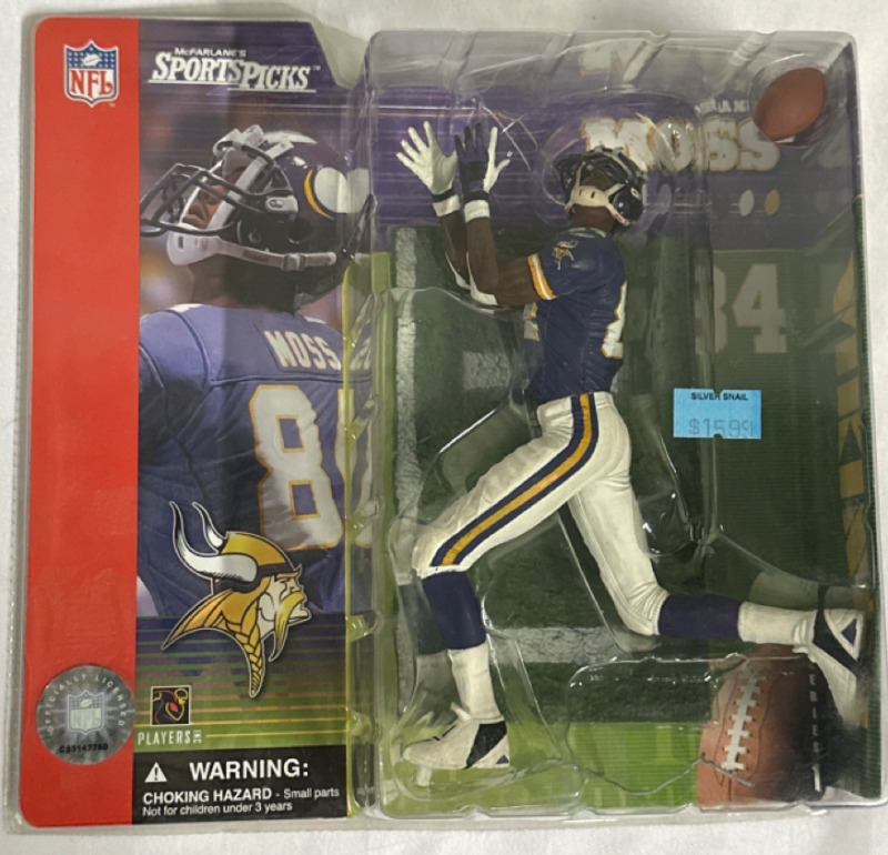 McFarlanes Sports Picks Football Series 1 Randy Moss Minnesota Vikings Figure Opened Packaging