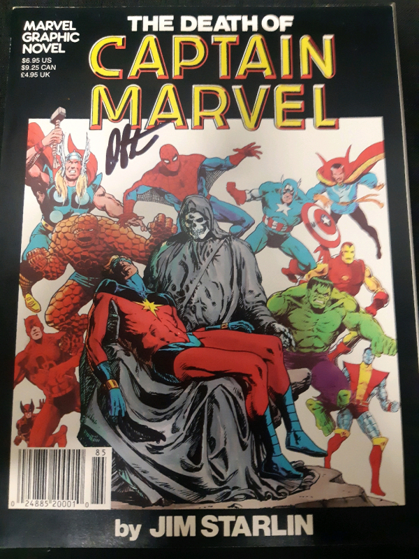 Marvel, The Death of Captain Marvel, Signed Paperback copy, 9th Printing