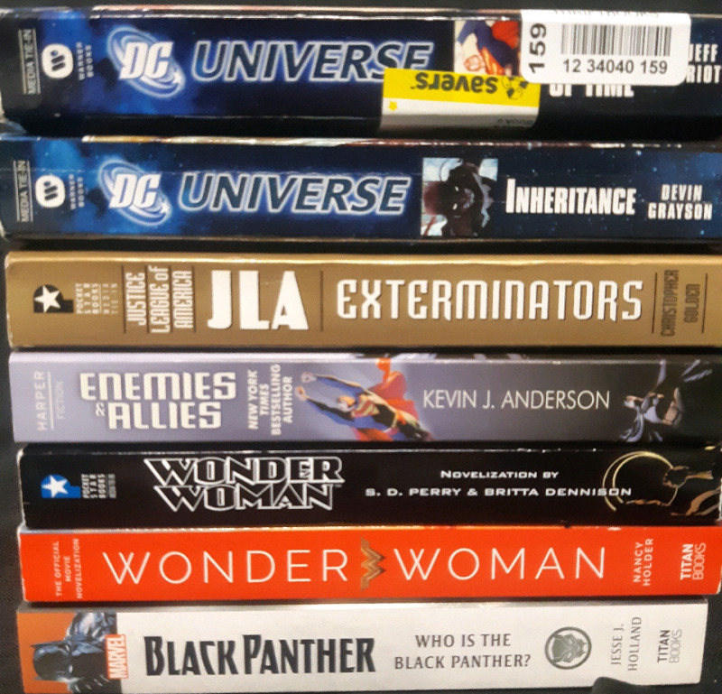 DC, set of 6 Novels Includes 4 Superman, 2 Wonder woman, 1 Black panther Paperback Edition books