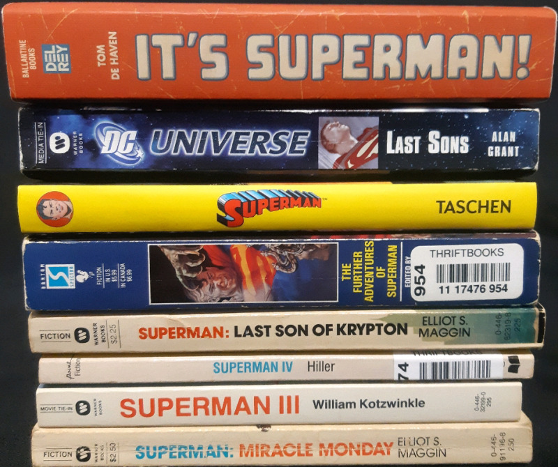 DC Universe, Set of 8 Superman Paperback Edition Novels, 1 special Edition, and 4 Vintage