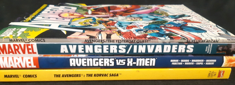 Marvel, Set of 4 Avenger paperback Comics, Includes 2 Vintage and First printing Editions