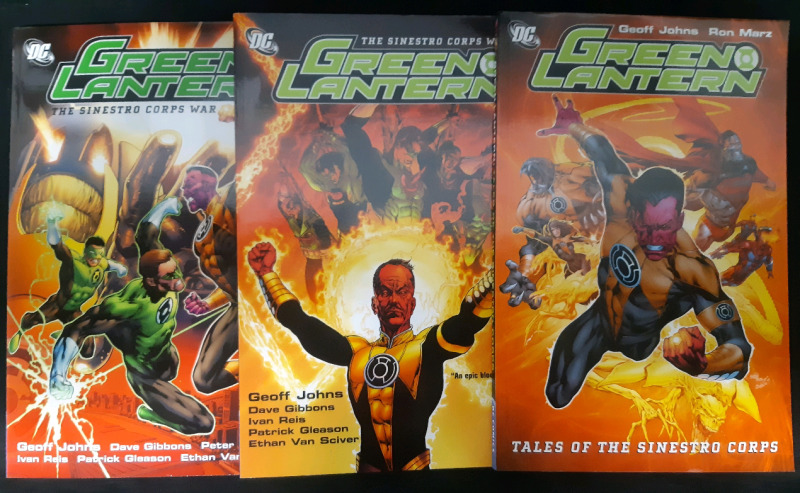 DC, Green Lantern, Set of 3 paperback comics, Volume 1 & 2 Of The Sinestro Corps War, and Tales of The Sinestro Corps