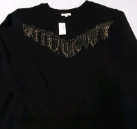 New Size XL Maurices Black Long Sleeved Sweatshirt With Some Bling