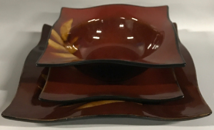 3 Piece 11&rdquo;x4&rdquo; Autumn Dishes American Atelier At Home Willow