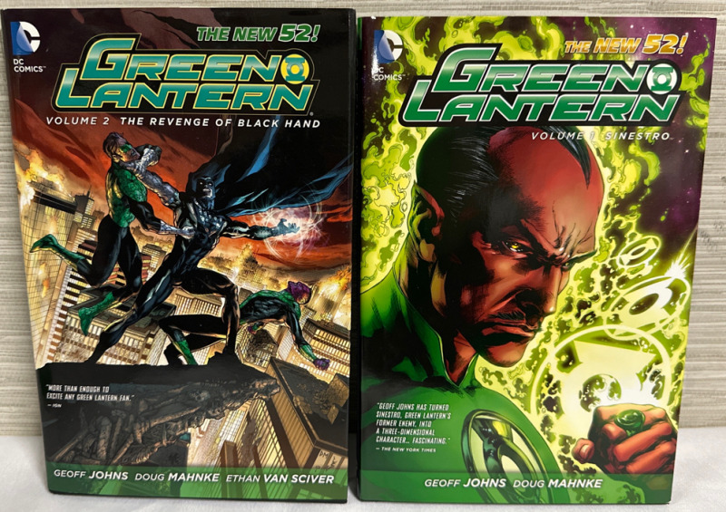 2 Green Lantern The New 52 Hardcovers Volume 1 Sinestro & Volume 2 The Revenge of Black Hand DC Comics