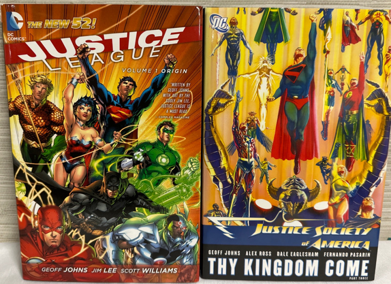 2 Justice League Hardcovers Volume 1 Origin & Thy Kingdom Come DC Comics