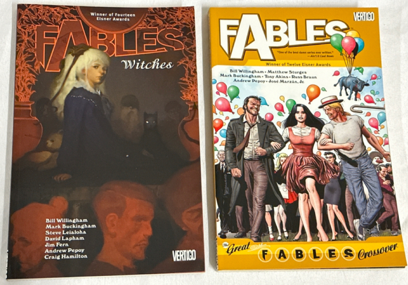 Pair of Fables Graphic Novels Fables Withes and The Great Fables Crossover Vertigo Comics Paperbacks