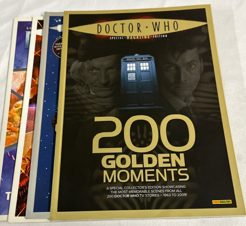 4 Special Edition Doctor Who Magazines Volume 2, Volume 6, Sarah Jane Smith Exclusive & 200 Golden Monents Panini Magazines