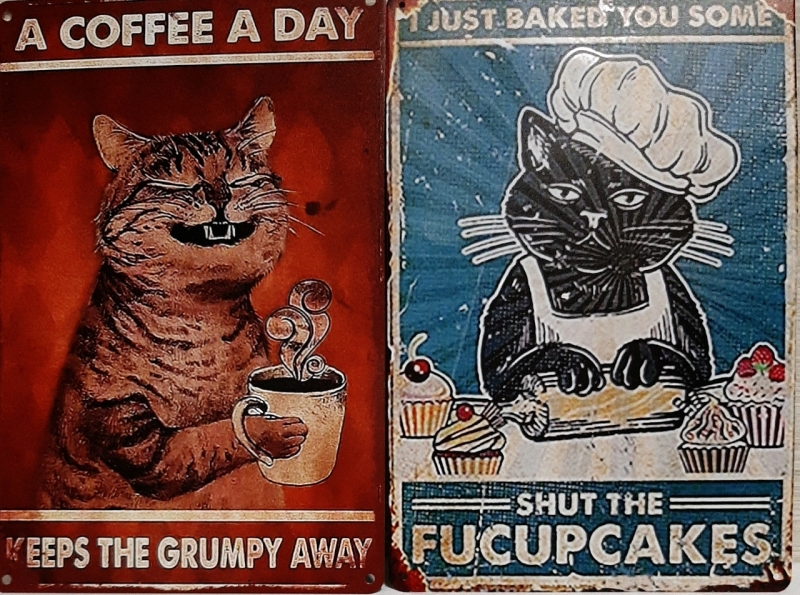 2 Metal Home Decor Signs 11.75" X 7.75"