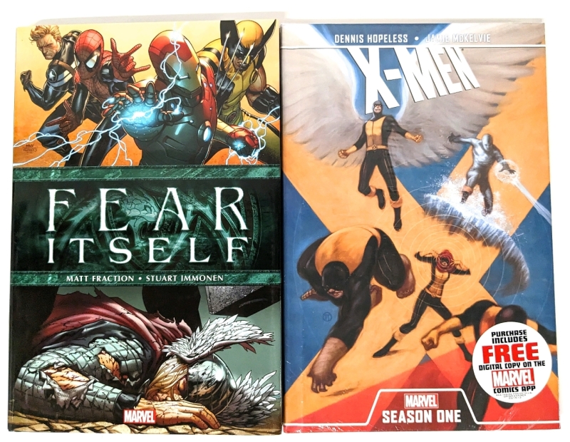 2 New / As-New MARVEL Hardcover Comic Books : Fear Itself & X-Men Season One (Sealed)