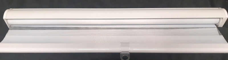 New, white zebra Blinds, 34" x 72" Hardware Included