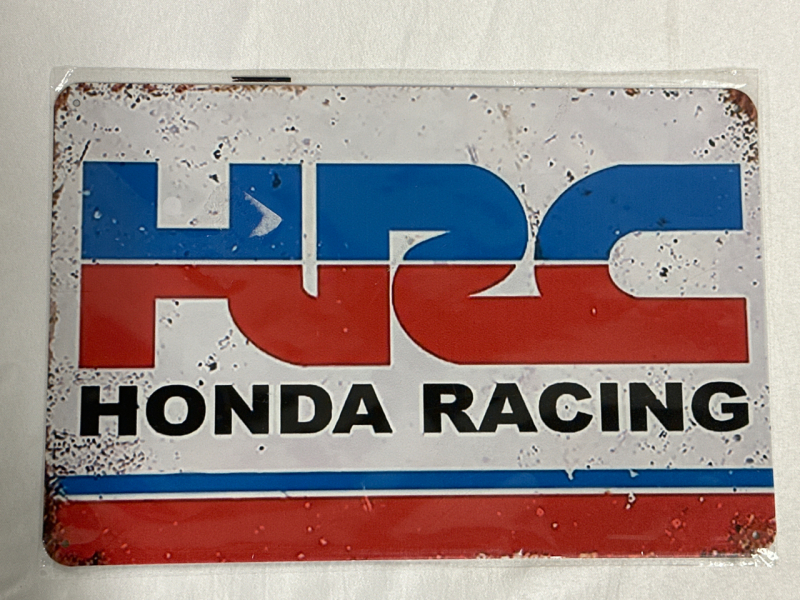 As New HRC Honda Racing Metal Sign