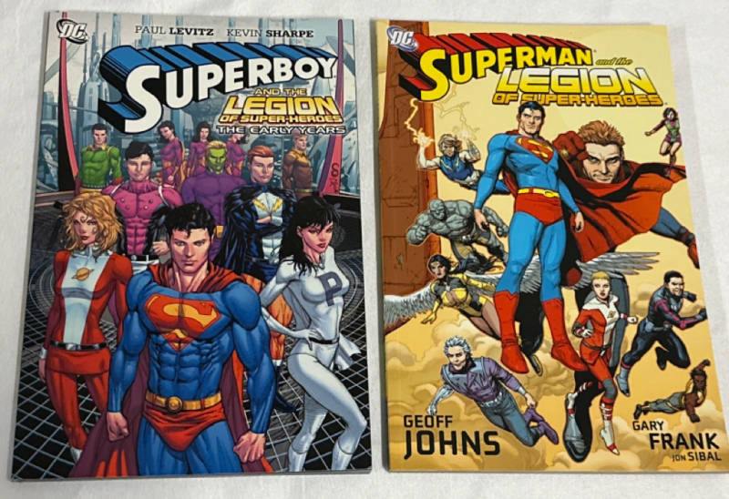 Pair of DC Comics Superman and the Legion of Superheroes & Superboy and the Legion of Superheroes The Early Years