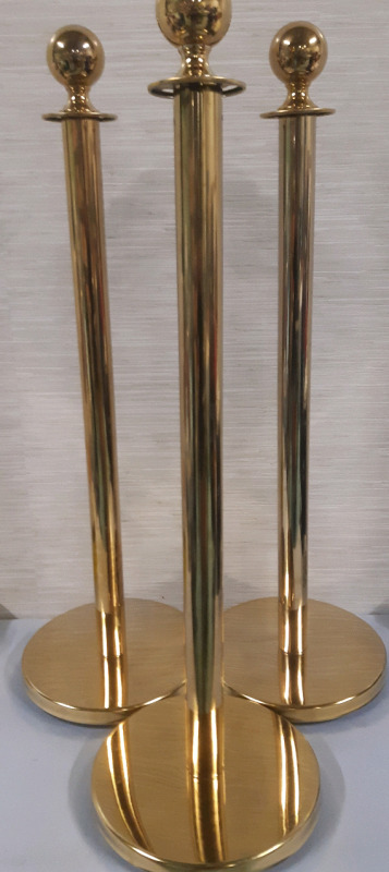 Pudgy Pedro's, Polished Ball Top Stanchions, 3 Complete ( Plus Extra Parts )