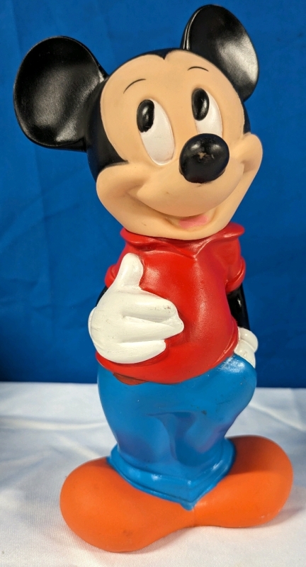 Vintage Disney Mickey Mouse Coin Bank 11.5" Tall.