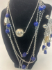 D’Orlan Necklaces Statement Blue Night Sky nugget Earrings