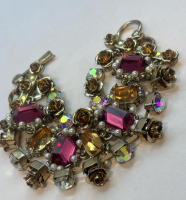 Betsey Johnson 3 Row Alluring Rhinestone Glass CABS Toggle Bracelet <br/>