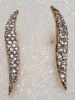 2 Swarovski signed Pave Heart Earrings Wing elongated and Necklace - 3