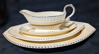 Vintage Royal Adams Ivory Titian Ware Gravy Boat with Dish & 2 Platters