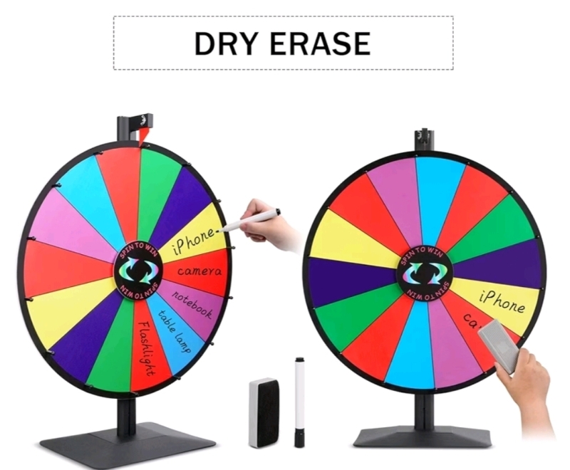 New T-Sign Tabletop Spinning Prize Wheel 18"