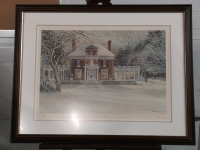 Vintage Framed 1990 Trisha Romance Print "Winter Retreat" - with COA, Signed & Numberedbon
