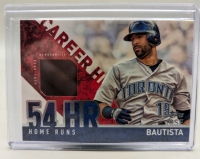 2015 Topps MLB Baseball Jose Bautista 54 Home Runs Patch Card.