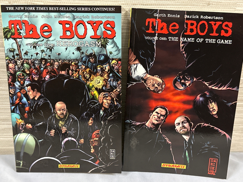 2 The Boys Graphic Novels Volume 1 The Name of The Game & Volume 5 Herogasm Dynamite Comics Softcovers