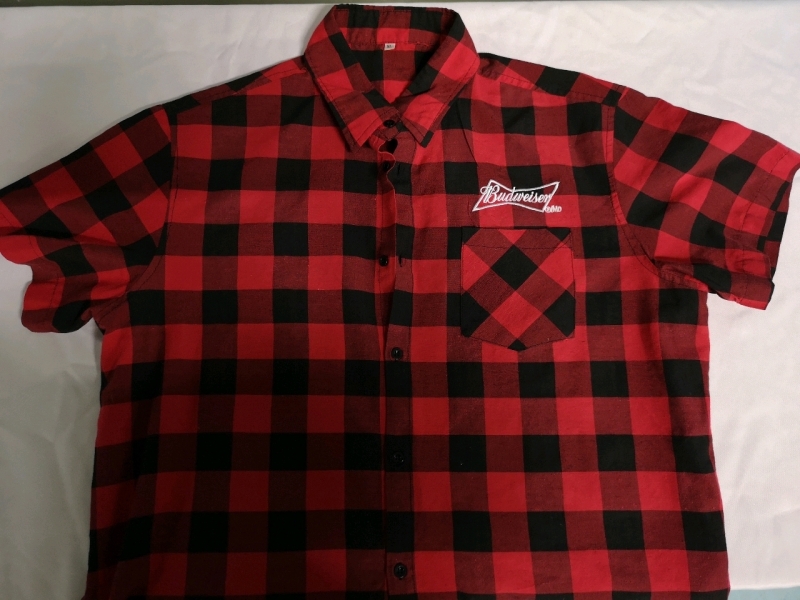 As New sz XL Adult Button Down - Budweiser