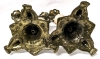 Pair Vintage Brass & Alabaster Italian Ornamental Candlestick Holders | 12.5" Tall - 4