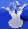 Unsigned Alfred E. Price Blown & Frosted Art Glass Love Birds Figure | 4.15" Tall - 3