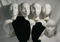 9 Foam Display Heads & 2 Jewellery Stands