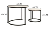 As New HOJINLINERO Industrial Round Coffee Table Set of 2 End Tables for Living Room, Stacking Side Tables Round Wood Look Accent Furniture with Metal Frame,Black+Teak Oak - 4