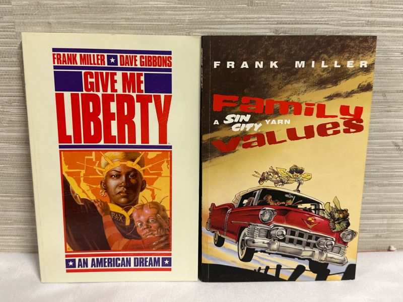 Pair of Frank Miller Graphic Novels Give Me Liberty An American Dream & Family Values A Sin City Yarn Softcovers