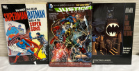 3 DC Comics Graphic Novels Superman Batman Saga of The Super Sons - Justice Leauge Volume 3 Throne of Atlantis & Batman The Dark Night Returns 2 Softcovers 1 Hardcover