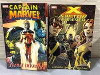 2 Marvel Graphic Novels Captain Marvel Secret Invasion & X Factor Forever Softcovers