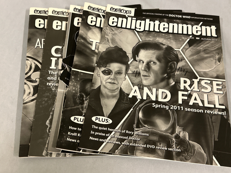 5 DWIN Magazines Doctor Who Information Network Enlightenment Issues 164-168 The Official Fanzine of The Doctor Who Network