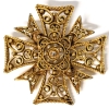 Unique Gold Tone Peeled Orange Segment Clip-On Earrings & Maltese Cross Brooch / Scarf Clip - 5