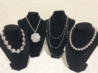 Vintage Silver 4 Statement Necklaces Napier Goldette