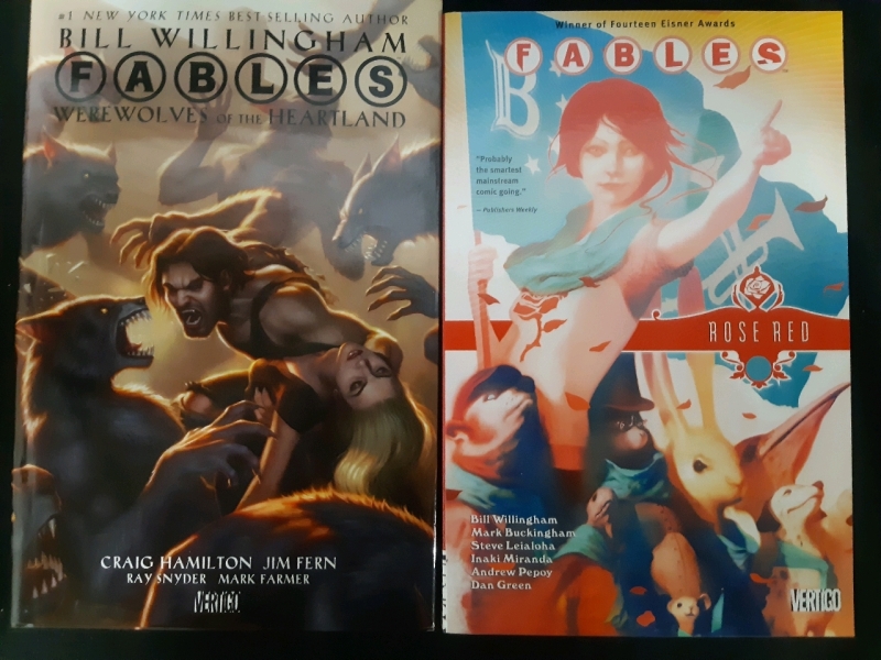 2 DC Vertigo Fables 1 Paperback 1 Hard Cover Comic Books, Good Condition Includes; Fables: Rose Red( 14 Eisner Rewards )Fables: Werewolves Of The Heartlland