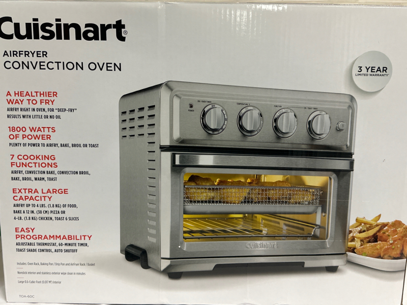 New Cuisinart Airfryer Convection Oven TOA-60C Large 0.6 Cubic Foot Interior