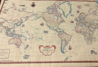 Vintage Rand McNally World Map Signature Series Approximately 34&rdquo; x 52&rdquo;