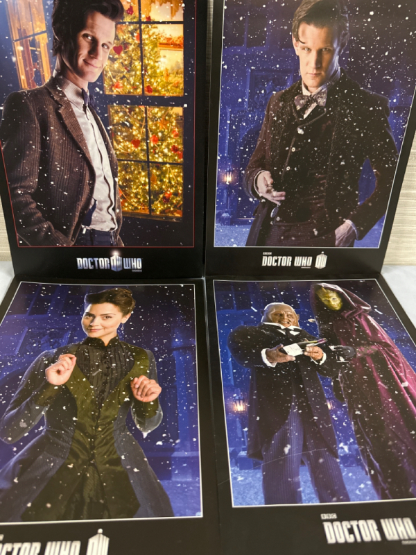 4 Doctor Who Magazine Collectors Cards 9: Christmas 2011 & 3 Different The Snowman Christmas Day 2012