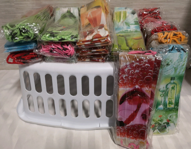 216 New Bottle Gift Bags + Laundry Basket