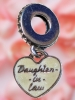 PANDORA Sterling Silver 925 ALE Mother's Day Heart Charm : Daughter in Law / Lucky to Have You